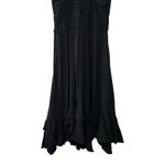Free People  One Adella Slip Dress Black Lace Mini XS Boho Festival Ruffle Hem‎ Photo 8