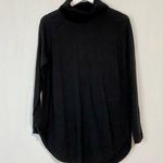 Caslon Women’s Cowl Neck Wool Blend Scoop Hem Sweater Black Size Small NWT Photo 0