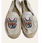 Soludos  French Bulldog Canvas Espadrilles Platform Slip On Shoes Size 10 Photo 5