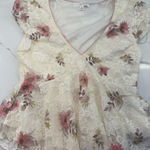 La Peche White Top with Pink Trim Photo 0