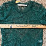 Anthropologie Bishop + Young Lace Over Shirt Size Small, Emerald Green Photo 9