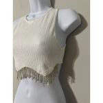 ZARA  Limited Edition Seamless Crop Top Viral Rhinestone Fringe Hem Sz XS/S Photo 3