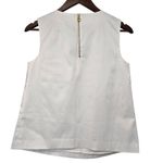 Draper James  White Jeweled Sleeveless Split Neck Top size Small Holiday Wedding Photo 4