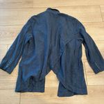 Anthropologie NWT By  Linen Navy Blue Asymmetrical Open Front Blazer Size 12 Photo 3