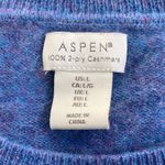 Aspen 100% Cashmere 2 Ply Slim Fit Crewneck Sweater Blue Size L Photo 2