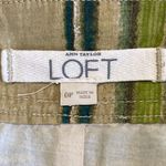Loft Ann Taylor Petite Cotton Striped Miniskirt Mini Skirt Olive Green / Blue Photo 7