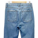 Good American  Good Classic Fray Hem Jeans Medium Wash Straight Leg Size 31 | 12 Photo 6