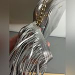 Victoria's Secret Victoria’s Secret Silver Metallic Snakeskin Embossed Chain Crossbody Bag Fringe Photo 6