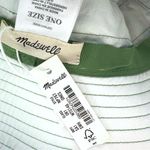 Madewell NWT  Women's Contrast Stitch White/Green Poplin Cotton Bucket Hat OS Photo 1
