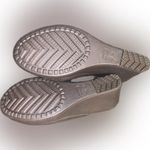 Crocs Farrah Chocolate Brown Slingback Foam Wedge Peep Toe Sandals Heels 10 W Photo 6