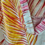 Tahari  Tropical  Pink and Orange 100% Linen Dress - Size Small Photo 2