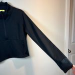 All In Motion Womens Femme Knit 1/2 Zip Pullover Jacket Black Thumb Holes NEW XL Photo 3