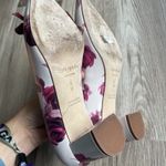 Kate Spade  Maxine White Pink Flower Chunk Heel Leather Bow sz 6‎ Photo 5