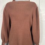 AVANTLOOK Bubble Sleeve Slim Knit Brown Sweater Dress Size Large NWT Photo 8