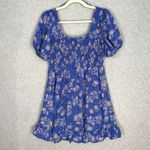 Sienna Sky  Blue Floral Puff Sleeve Dress Size Medium Photo 12