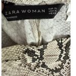 ZARA  Snakeskin Print Flared Trousers Satin Effect Lightweight XL Cream Brown Photo 6