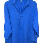 Lulu B 2 Pocket Pullover‎ Top Womens Sz 1X Linen Lagenlook Beachy V Photo 0
