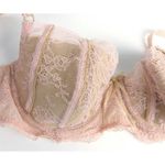 DKNY  Belle Du Jour Underwire Balconette Lace Bra Sexy Pink Nude 34B Photo 6