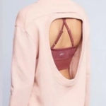 Varley Small Pink Mauve Open Back Mock Neck Sweatshirt Cotton Blend Athleisure Photo 0