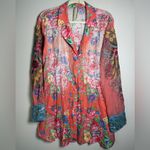 Arrata Silent Journey NWOT Girls Are Young Button Down Mesh Embroidered Top XL Pink Photo 14