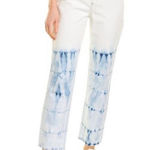 BLANK NYC  Womens High Rise Tie Dye The Madison Crop Jeans White Blue 27 NWT‎ Photo 0