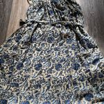 Natural Life Cotton Boho Cottagecore Earth Tone Blue Cream Midi Dress Medium Photo 5