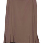 Apostrophe  Stretch Women's Tan Pleaded Lined‎ Skirt Zips in Back Size 10 Photo 0