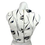 ZARA Basic White Floral Print Sleeveless Zip Up Back Boxy Cropped Tank Top Sz XS Photo 1