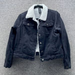 Joujou Trucker Faux Fur Crop Jacket Black Medium Photo 0