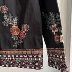 Vintage Embroidered Floral Geometric Trim Jacket NWT Cotton Made in India Black Size M Photo 1
