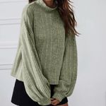 SheIn SZ S Essnce Funnel Neck Lantern Sleeve Rib-knit sweater Photo 2