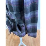 Say What? Say What Pea Coat Women L Blended Wool 3 Button Front Long Sleeve Plaid Belted Photo 3