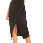 C/meo collective Adept Women's Black High Neck Backless Ruched Midi Dress Size M Size M Photo 0