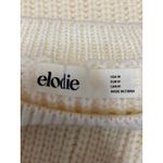 Elodie Women's Cream Ribbed Knit Long Sleeve Crewneck Cropped Sweater Top Size M Photo 2