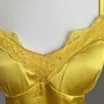 Yellow Satin Lace Trim Cami Top Size XL Photo 3