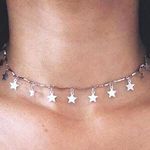 Silver Star Choker Necklace Photo 0