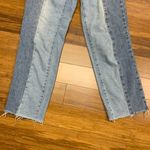 PacSun High Rise Straight Jeans Womens 23 Two Tone Denim Raw Hem Button Fly Photo 2