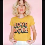 Dazey LA  Mustard Yellow Love More Graphic Tee S Photo 1