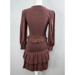 Nation Ltd Abby Smocked Mini Dress Women Small Maueve Long Sleeve Ruffle Detail Photo 5