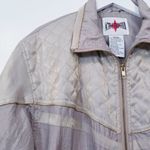 Retro Active Frontier Quilted Iridescent Bomber Jacket Size M Photo 4