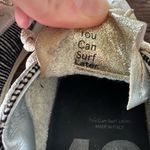 P448 ⭐️ Women’s Sneakers - Size 38 (US 8) - Black/white Suede with Gold Accents Photo 6