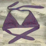 Victoria's Secret  Bikini Swimsuit Top Only Halter Tie Purple Red No Pads Size L Photo 0