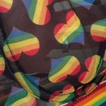 Rainbow Heart Patterned Bralette sz L Black Size L Photo 9