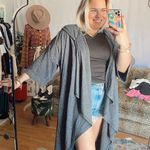 Free People FP Beach Open Front Hooded Long Sweater Cardigan Duster Knit Gray Size XS Photo 0