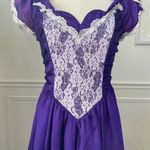 Vintage 80s Zum Zum Purple Little Bo Peep Prom Dress M 8 10 Photo 4