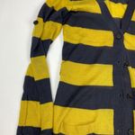 Vertigo Paris Vertigo Mustard Navy V-Neck Striped Open Front Cardigan L juniors NWOT Photo 4