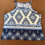 Sweet heart blue and white tribal print tank halter top M Size M Photo 0
