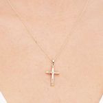 NWT Crucifix Cross 18" Pendant Necklace in 14k Two Photo 3