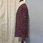 Ivanka Trump  Burgandy Dressy LS Blouse Women’s L Half Clasp Button Office Wear Photo 3