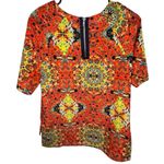 Kut From The Kloth Vibrant Kaleidoscope Mandala Print Short Sleeve Blouse Photo 3